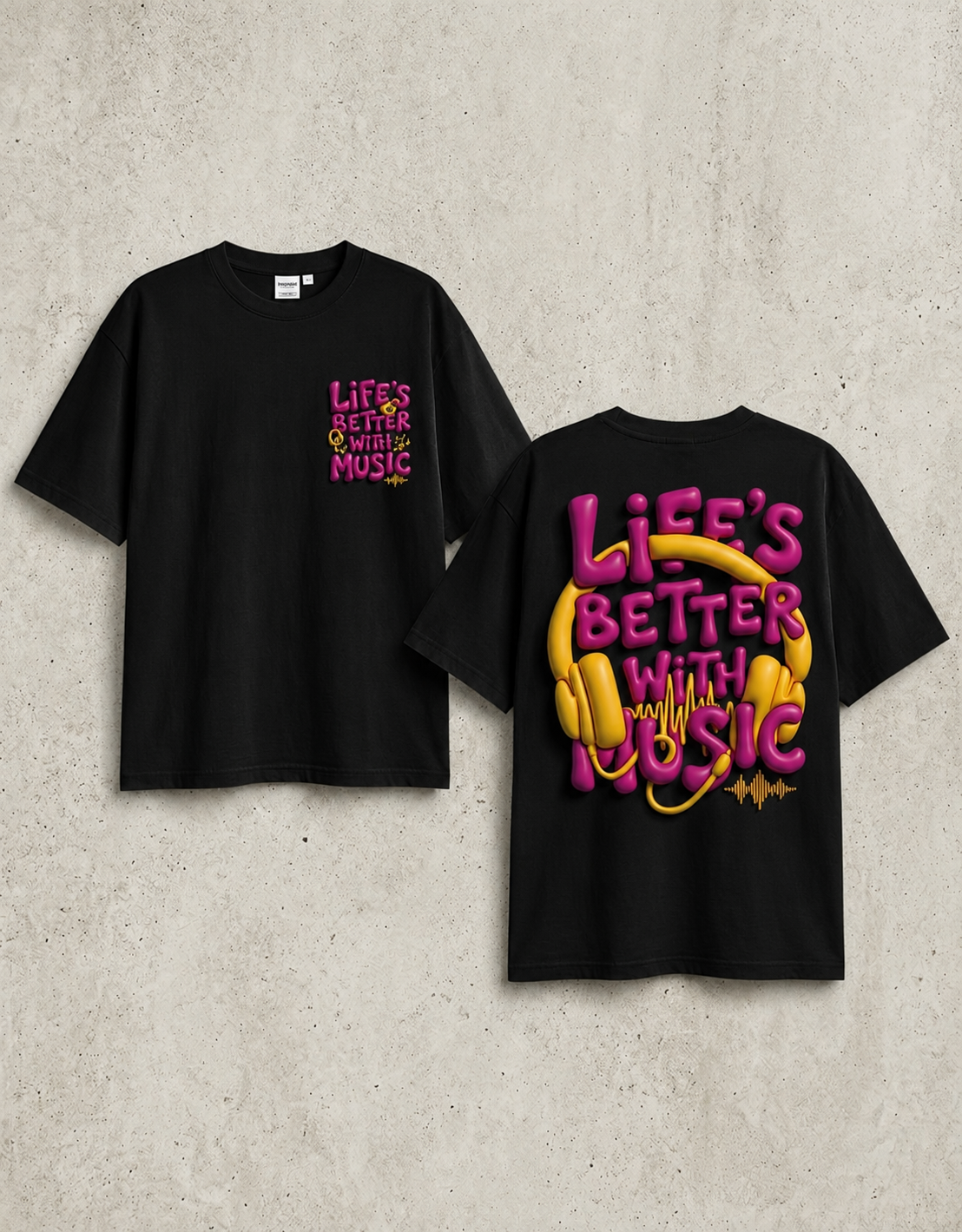 Life's better with music oversized tee | Vaelor Street