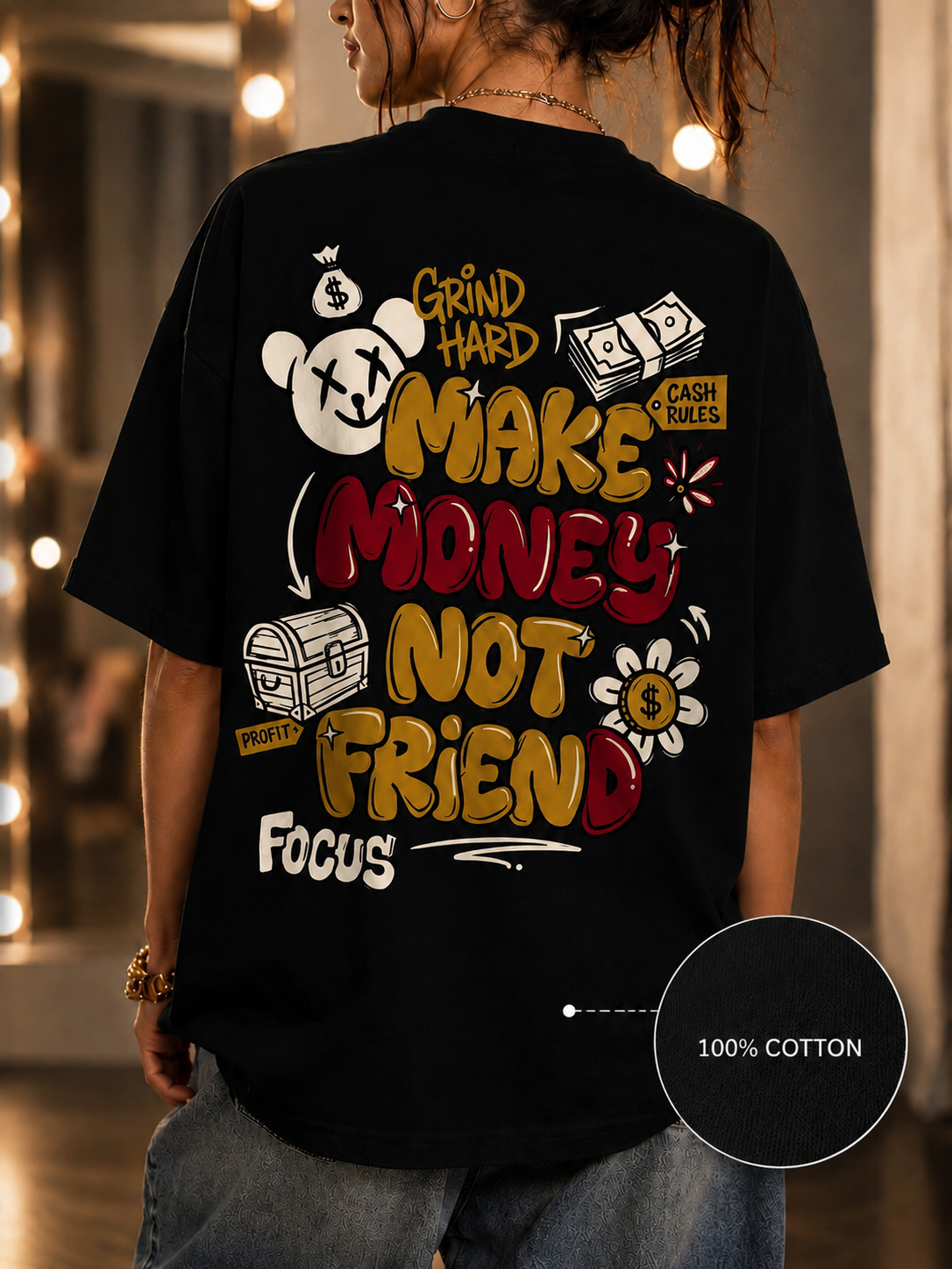 Make Money not Friends| Unisex oversized tees