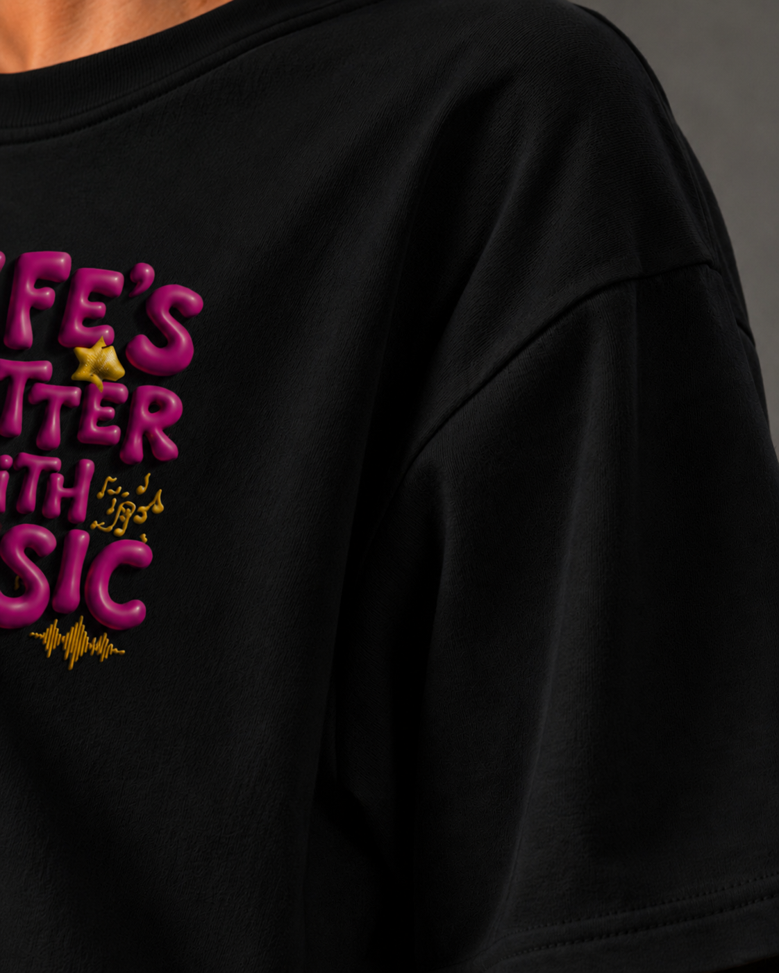 Life's better with music oversized tee | Vaelor Street