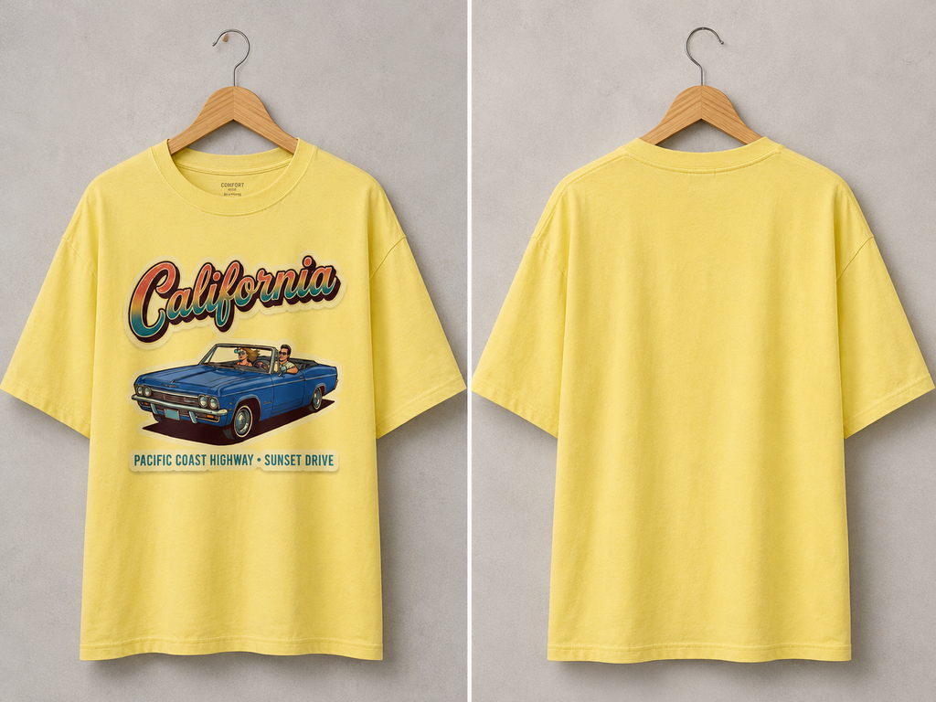 California Sunset drive oversized tee