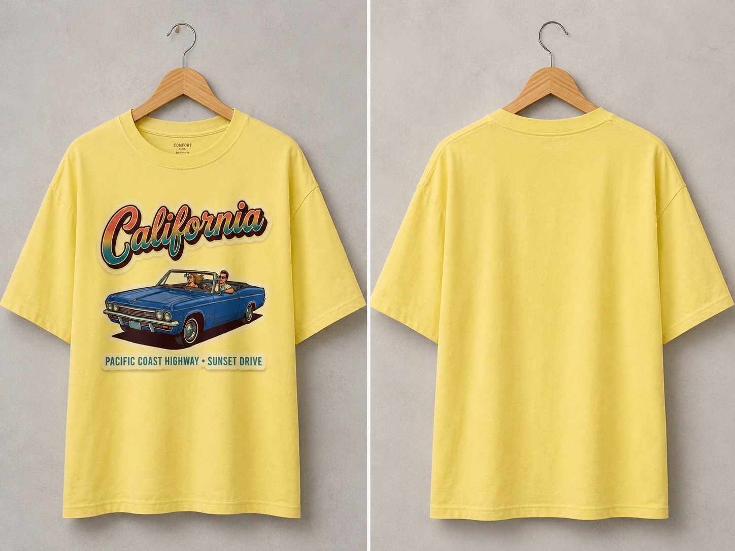 California Sunset drive oversized tee