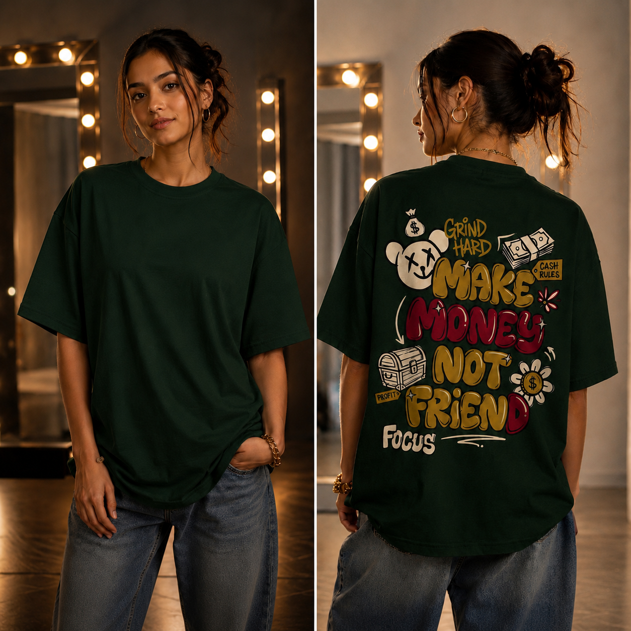 Make Money not Friends| Unisex oversized tees